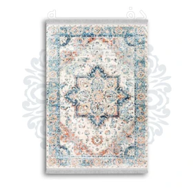 *جدید* فرشینه از جنس پارچه شانل مخمل ترک طرح فانتزی برند دفه کد 1660