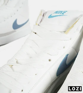 کفش کتانی ساق‌دار مردانه و زنانه سفید آبی Nike Blazer Low 77 مدل 7451