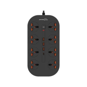چندراهی و محافظ برق پرودو مدل PORODO POWER STRIP PB-FWCH035-BK