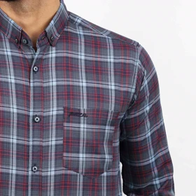 پیراهن آستین بلند چهارخونه مردانه مدل 6202827