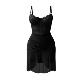 لباس خواب زنانه مدل پیراهن حریر دامن اسپانیایی 4233