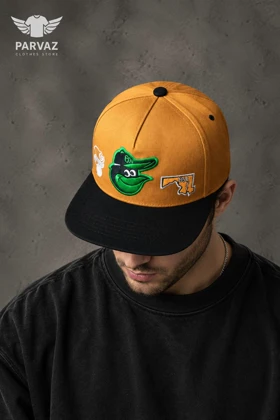 کلاه کپ بک فیت مستر کوالیتی وارداتی FIFTY 59 مدل Baltimore Orioles _ قهوه ای نقاب مشکی