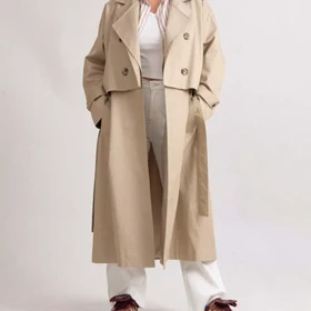 ترنچ کت کرم بژ Kay سه حالته