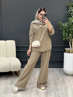 ست مانتو و شلوار سه دکمه آلیس