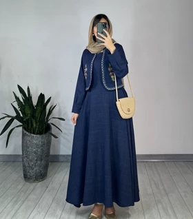 ست سارافون بلند به همراه کت گلدوزی