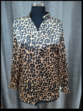 شومیز یقه سه سانت پلنگی