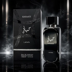 ادکلن حیاتی لطافه Lattafa Hayaati Eau de Parfum 100ml رایحه گرم، میوه‌ای و مشک‌دار