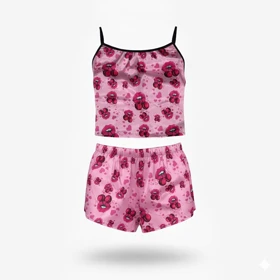 ست تاپ و شلوارک طرح چری 188