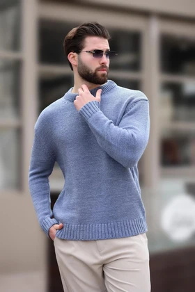 ژاکت بافتنی مردانه Indigo Crew Neck Overfit E7402
