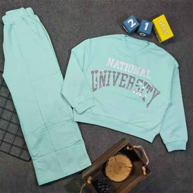 ست کراپ و شلوار بگ دخترانه university