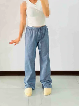 ست لباس راحتی تاپ و شلوار پیژامه چهارخونه زنانه