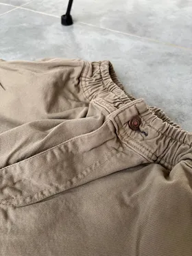 شلوار جین کتان نیم بگ DENIM رنگ خاکی