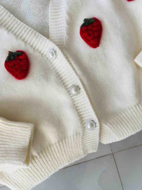 کاردیگان بافت زنانه توت فرنگی وارداتی - کد 942