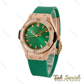 ساعت هابلوت زنانه دورنگین سبز قاب رزگلد Hublot-5135-L