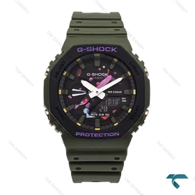 کاسیو جیشاک GA2100 مردانه سبز مشکی صفحه آبرنگ Gshock-6508-G