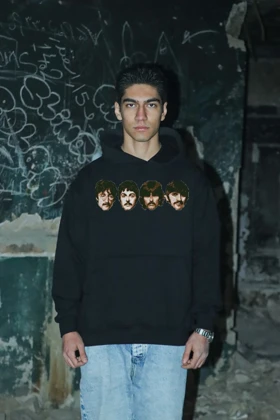 هودی مشکی اسپرت طرح The Beatles 3 - فواصل