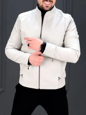 کت چرم F2330 سفید