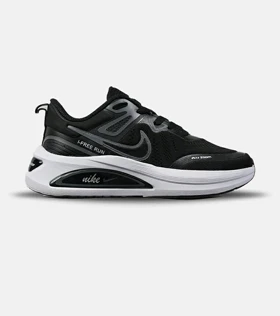 کفش کتانی مردانه و زنانه مشکی طوسی نایک NIKE air zoom Free Run مدل 8571