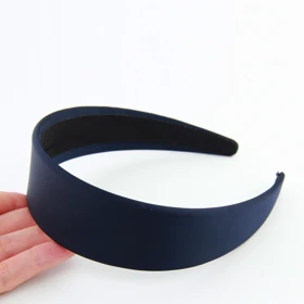 تل دخترانه ساتن پهن 4 سانت (سرمه‌ای)