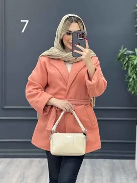 پالتو کمر دار آستین دوبل