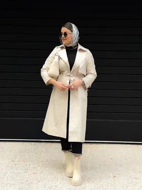 بارانی بلند دوشنل استخوانی 010101