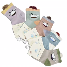 جوراب نخ پنبه نیم ساق بچگانه 9 ماه تا 2 سال