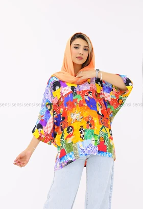 شومیز نخی چاپی طرح دار