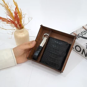 کیف پول چرم جیبی مردانه مدل 3 لت طرح روکو