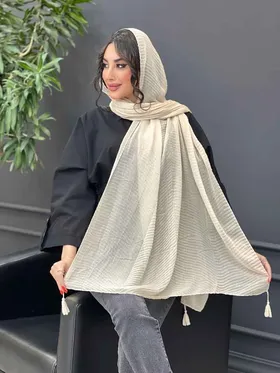 شال پلیسه پایین منگوله‌دار