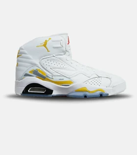 کفش کتانی ساق‌دار مردانه سفید زرد Nike air jordan 6