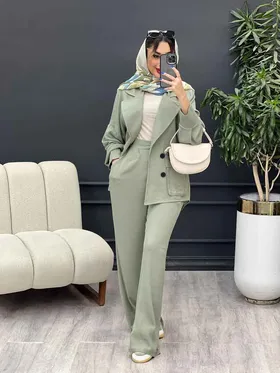 مانتو و شلوار دو جیب پاکتی درنا