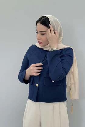 کراپ کت ژاکارد