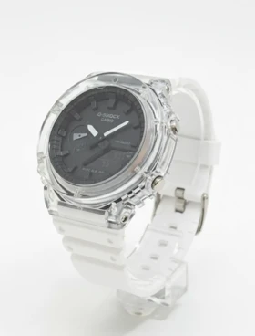 ساعت طرح جی شاک 2100 صفحه شفاف سفید