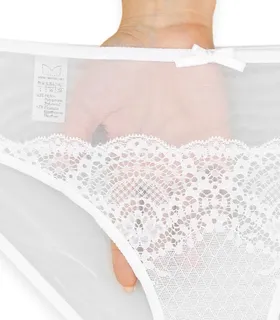شورت زنانه اسلیپ حریر و دانتل Neev نیو کد 828 سفید White