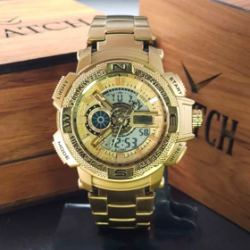 ساعت مچی مردانه اسپرت جوفاکس Joefox 1514G دیجیتال آنالوگ دو زمانه استیل با جعبه فلزی