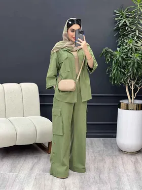 ست مانتو و شلوار دو جیب پیله
