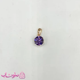 آویز گردنبند زنانه ژوپینگ طرح تک نگین بنفش مینیمال 9 میل کد 991