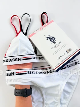 ست نیم‌تنه بدون کاپ بند دوبل و شورت اسلیپ پولو U.S Polo Assn