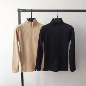 بلوز نیم زیپ پلیسه پنبه