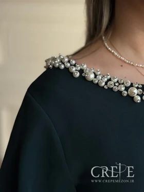 پیراهن میدی یقه مرواریدی