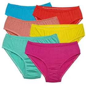 شورت زنانه مدل نخی طرح خال‌خالی کد 471 بسته 6 عددی