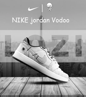 کفش کتانی مردانه و زنانه طوسی NIKE jordan Vodoo مدل 6751