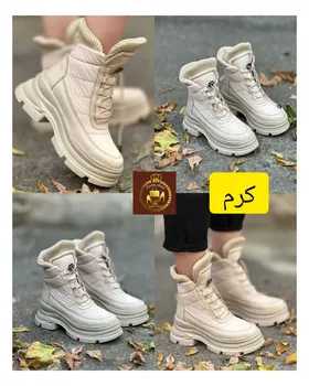 نیمبوت زنانه کاپشنی لژدار بندی