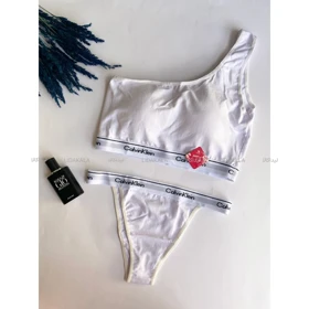 ست نیم‌تنه رومی و شورت Calvin Klein رنگ سفید برند EMA کد 5900
