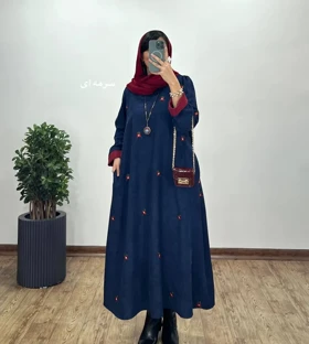 پیراهن مانتویی گلدوزی بهین