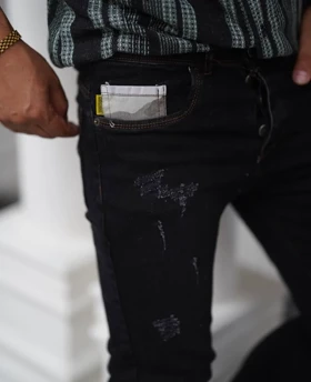 شلوار اسکینی زغالی1302