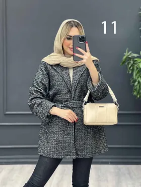 پالتو کمر دار آستین دوبل