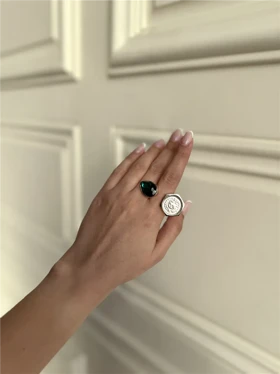 انگشتر سکه و نگین اشکی