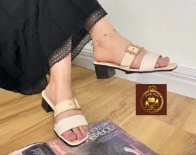 صندل و روفرشی نگینی زنانه پاشنه‌دار