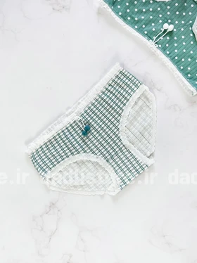 شورت اسلیپ نخ پنبه عروسکی طرحدار سفید سبز